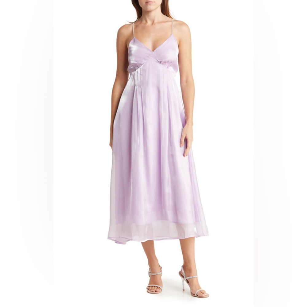 NWT Anthropologie RAGA Violet Metallic Midi Dress In Lilac Lavender Medium